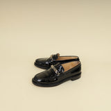 Chanel Black Logo Moccasins 38