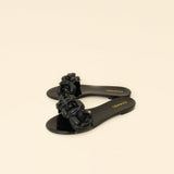 Chanel Black Camellia CC Slides 38