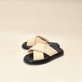Chanel Bicolor Fabric CC Mules Sandals 39
