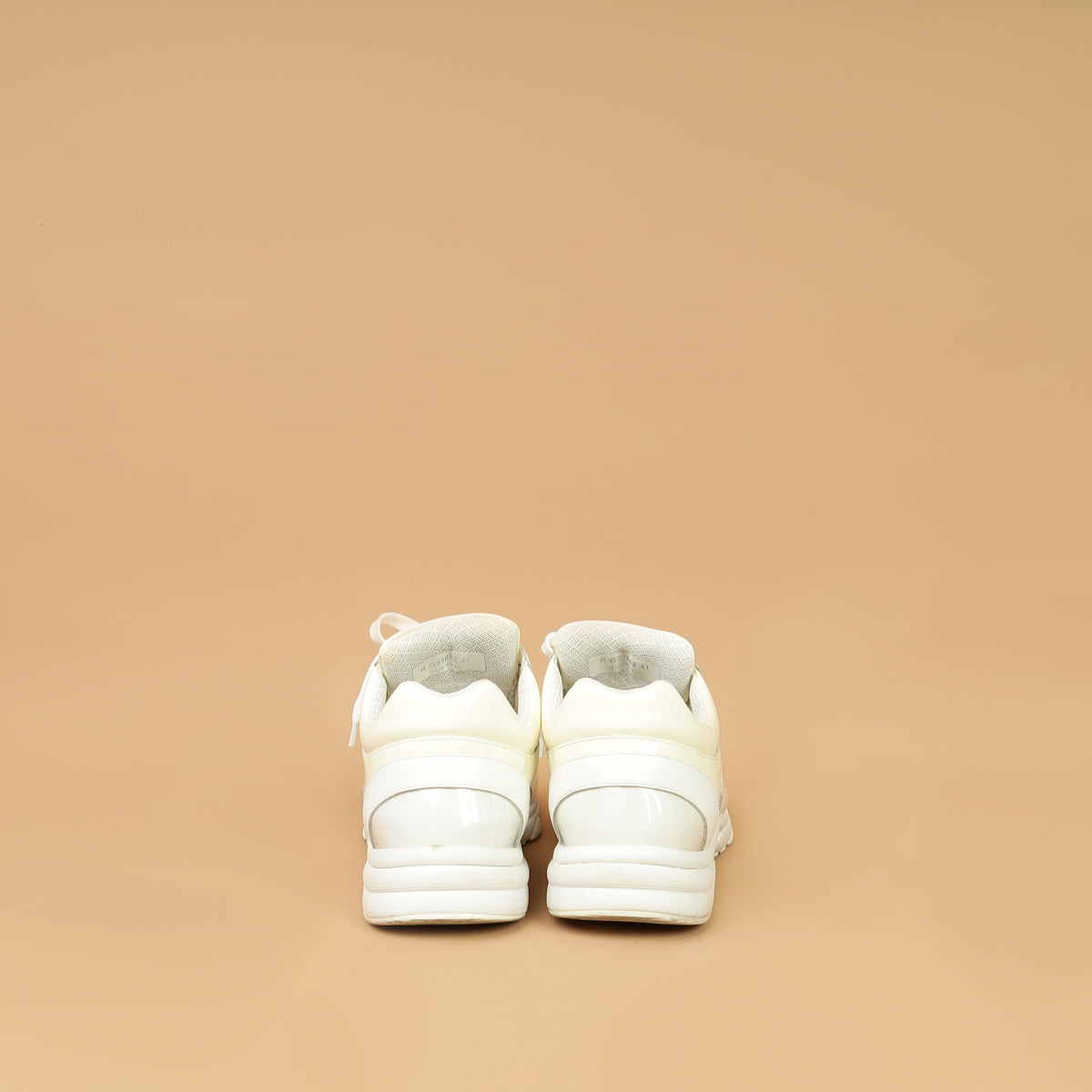 Chanel White PVC Lace Up Sneakers 41