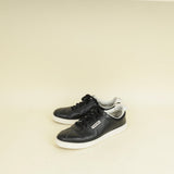 Chanel Black Logo Lace Up CC Low Top Sneakers 38.5
