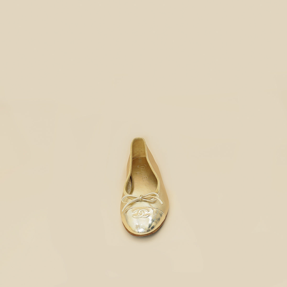 Chanel Metallic Gold Ballet Flats 39.5