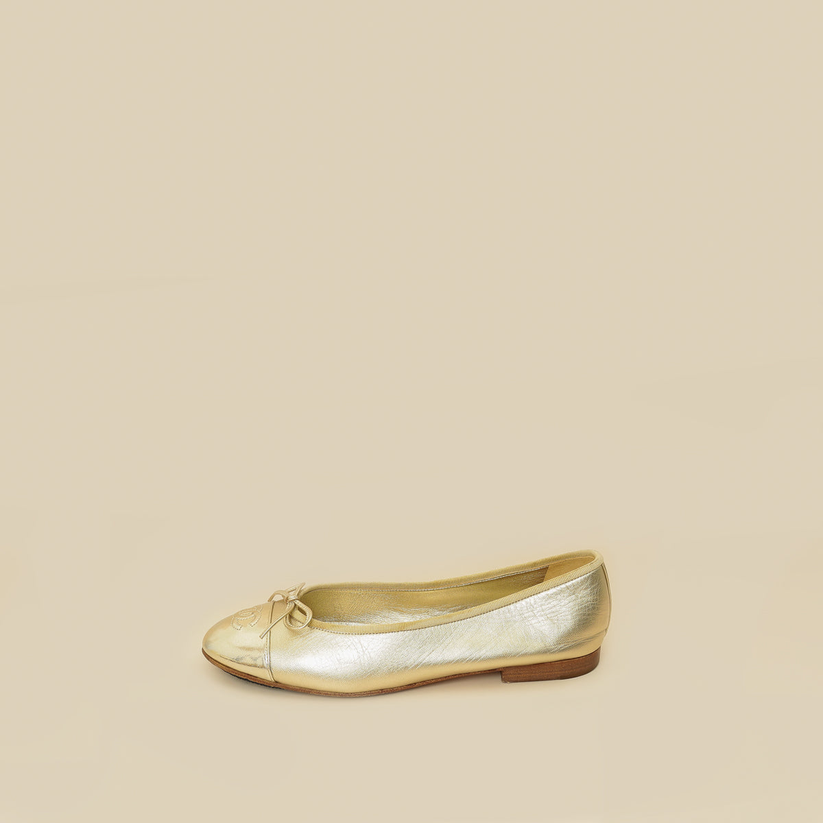 Chanel Metallic Gold Ballet Flats 39.5