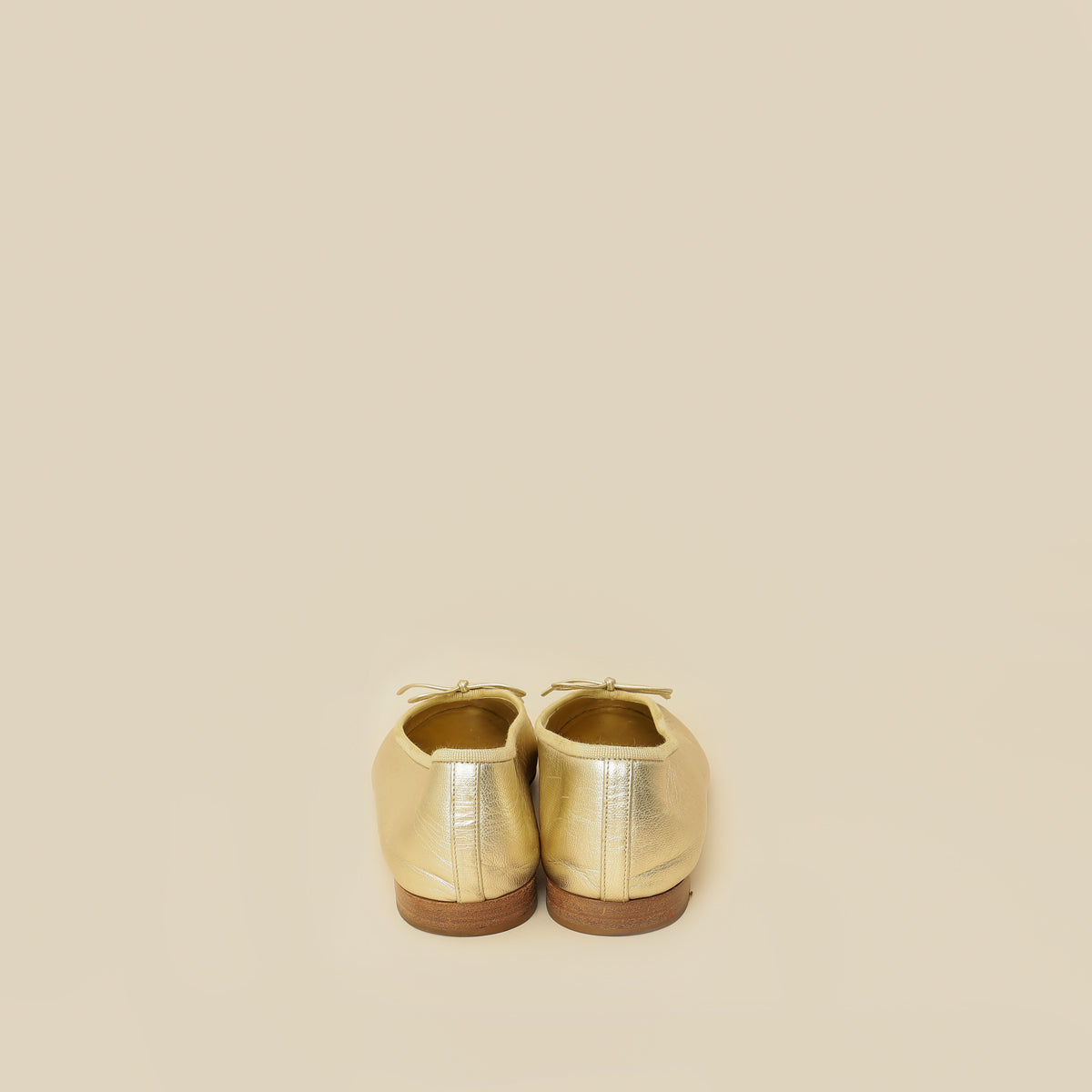Chanel Metallic Gold Ballet Flats 39.5