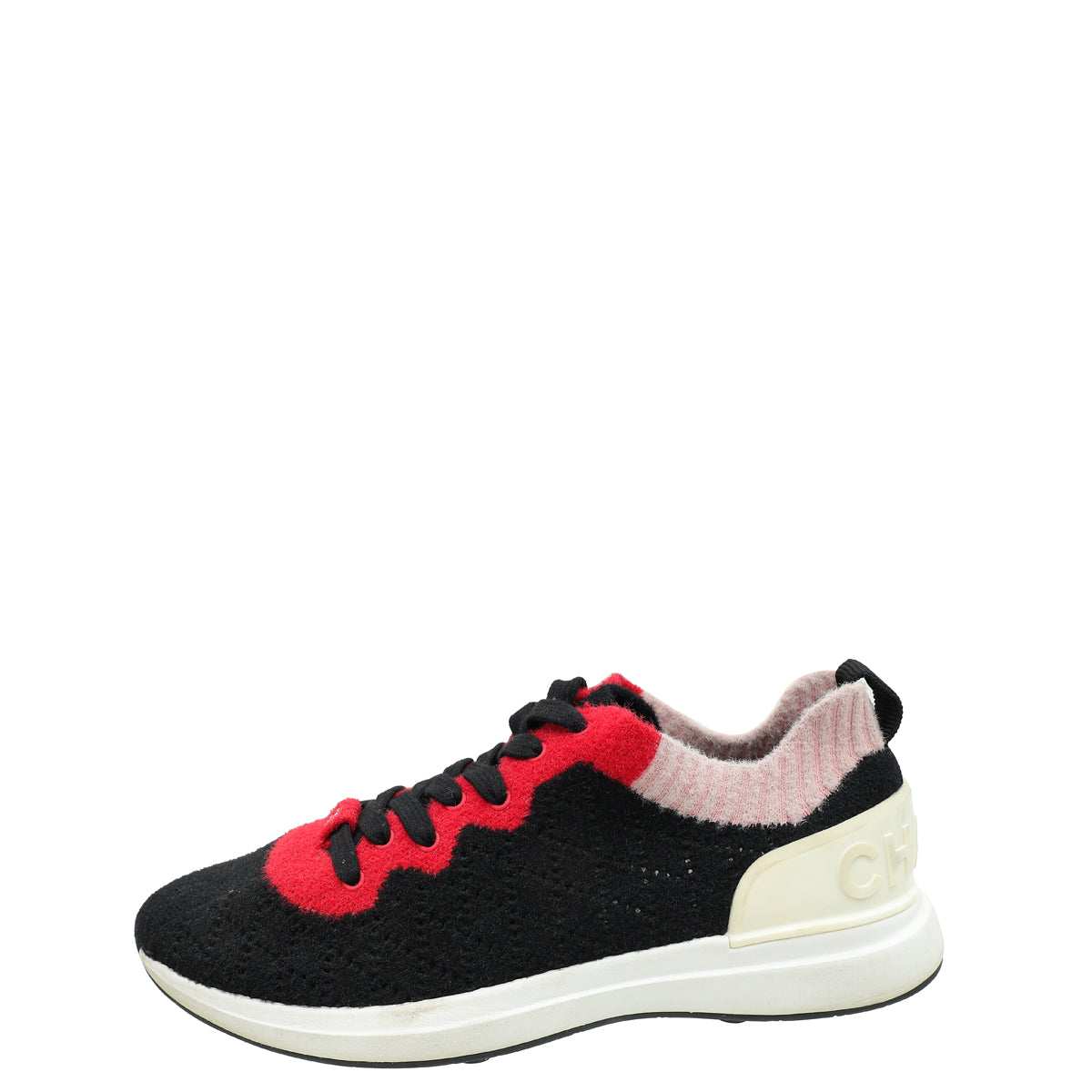 Chanel Tricolor CC Mixed Fabrics Knit Sneakers 39.5