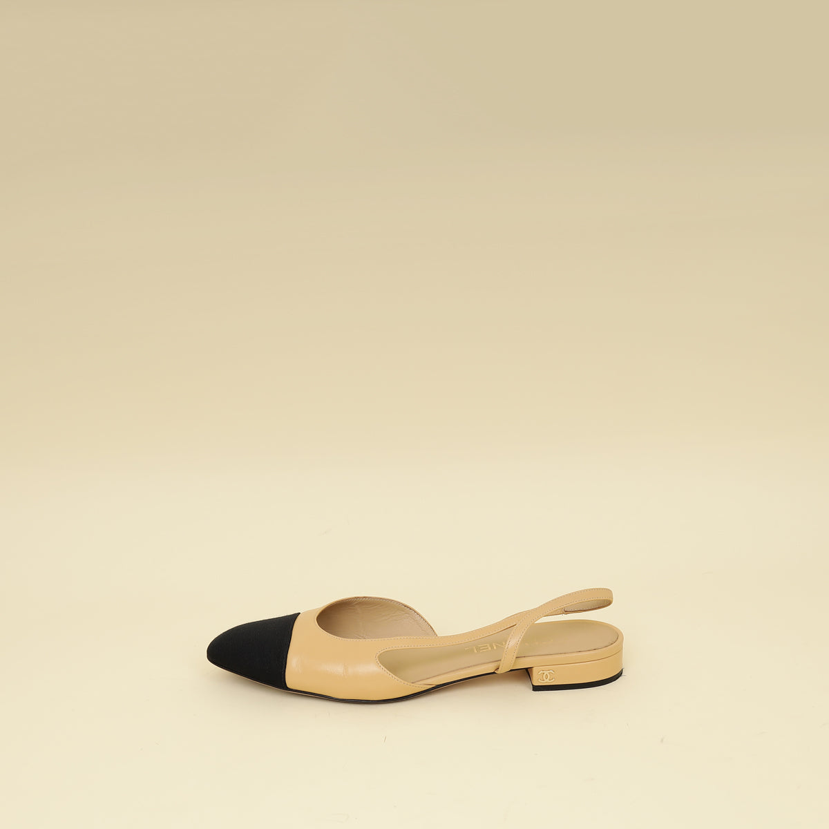 Chanel Bicolor Flat Slingback 39.5