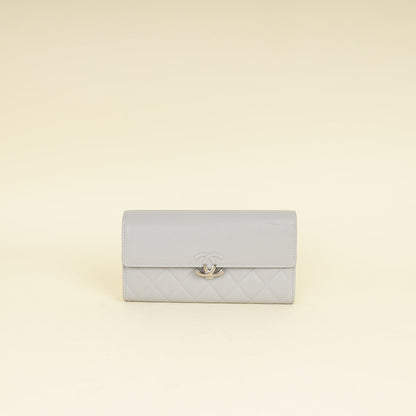 Chanel Grey CC Box Flap Wallet