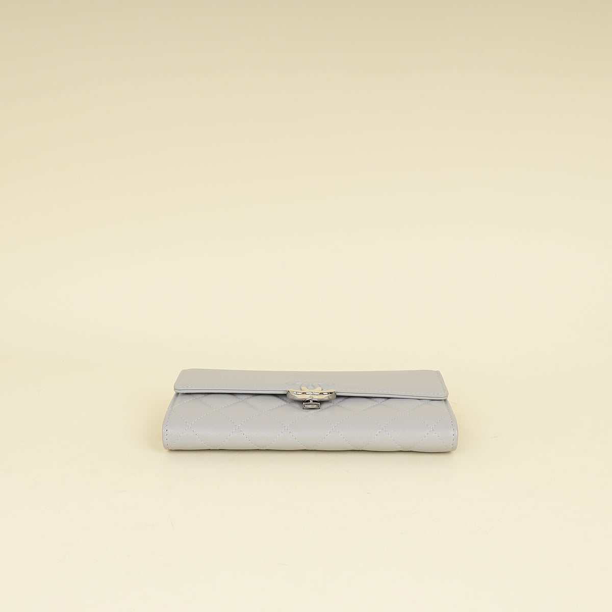 Chanel Grey CC Box Flap Wallet