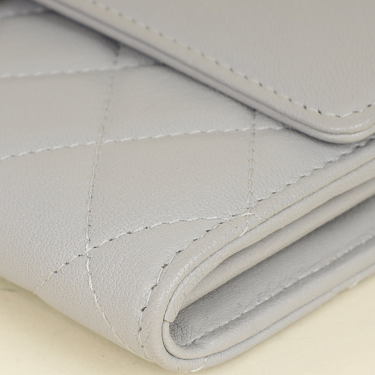 Chanel Grey CC Box Flap Wallet