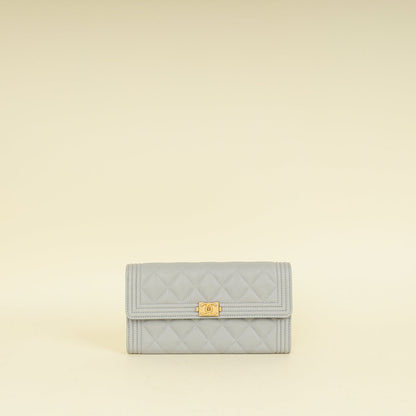 Chanel Grey Le Boy Flap Wallet