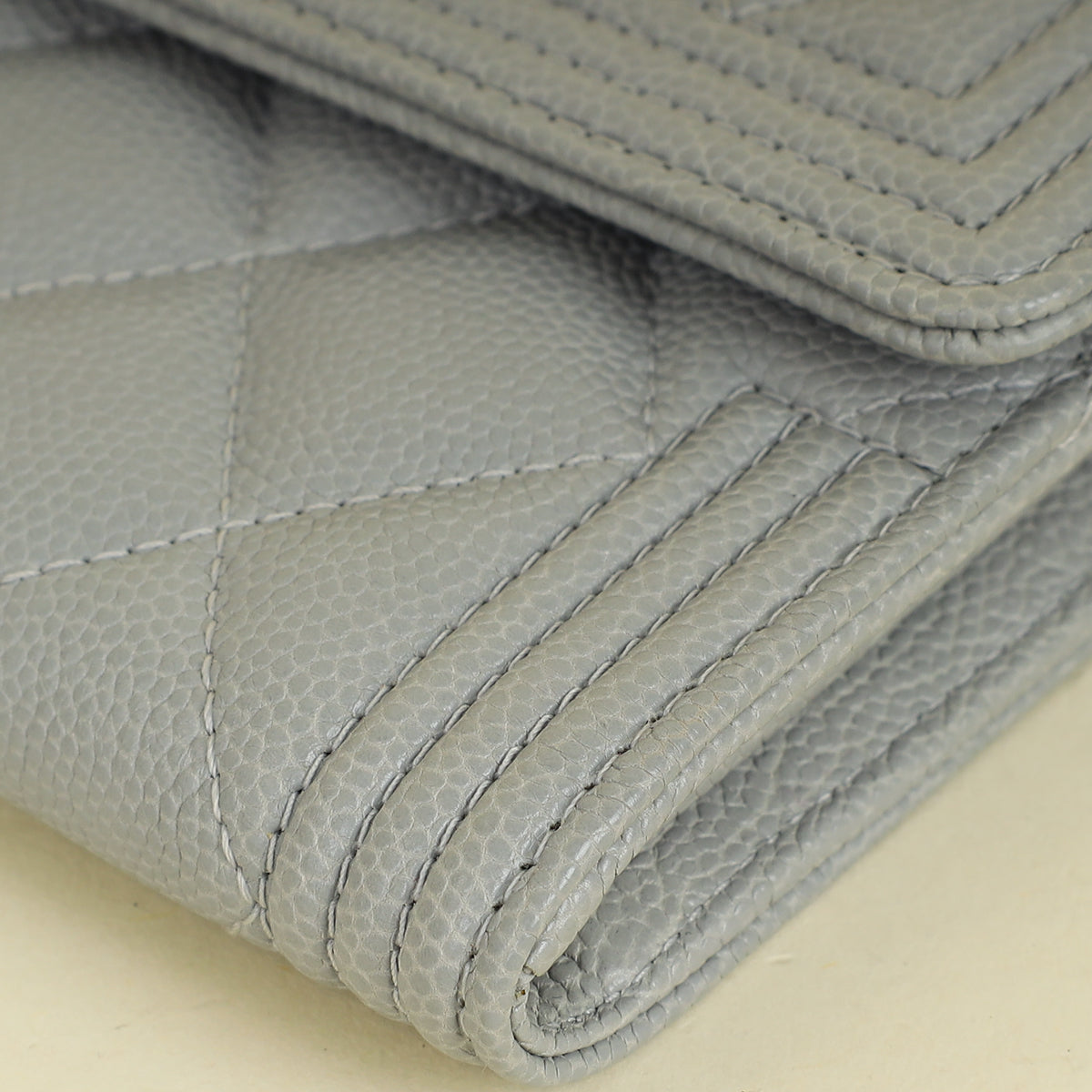 Chanel Grey Le Boy Flap Wallet