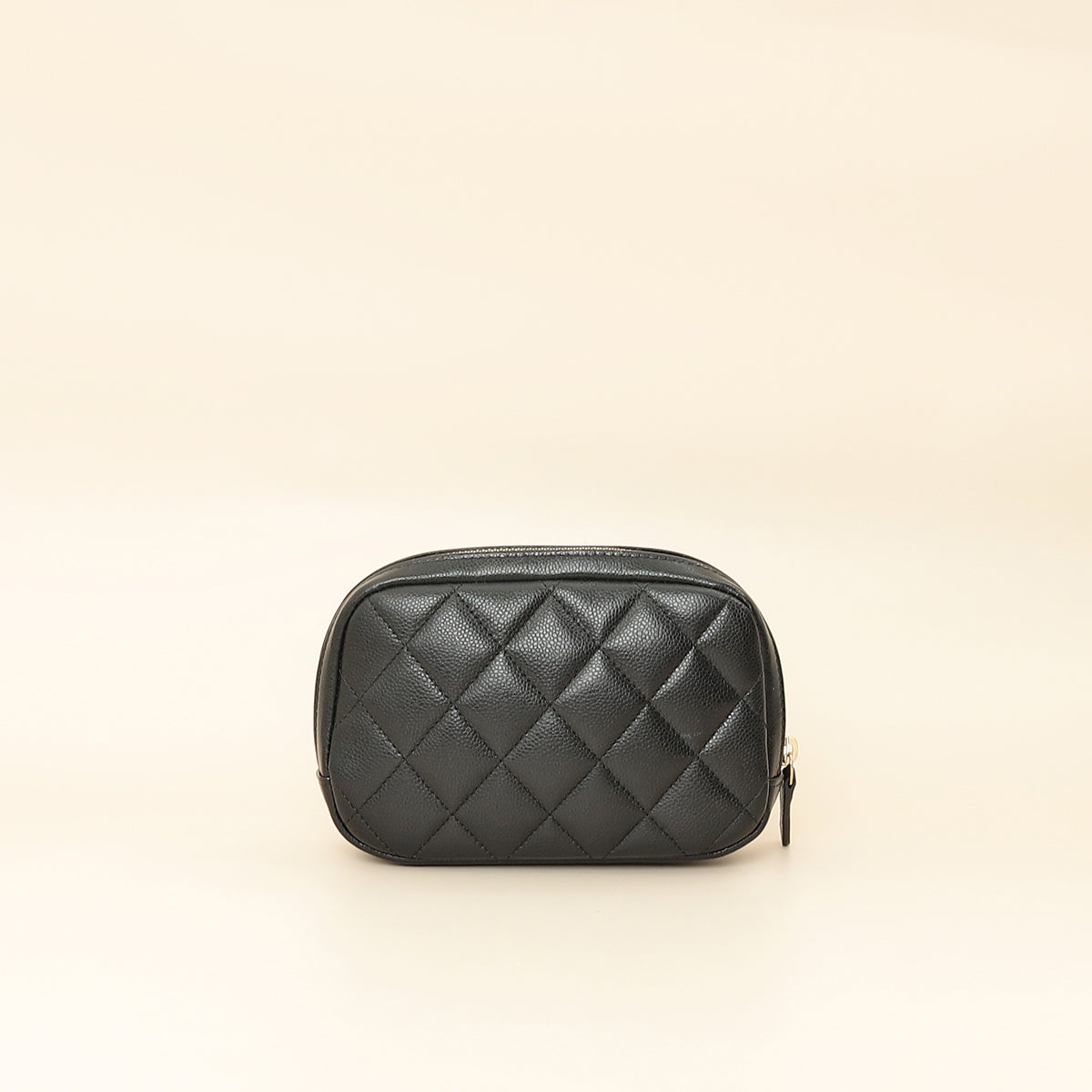 Chanel Black Curvy Cosmetic Small Pouch