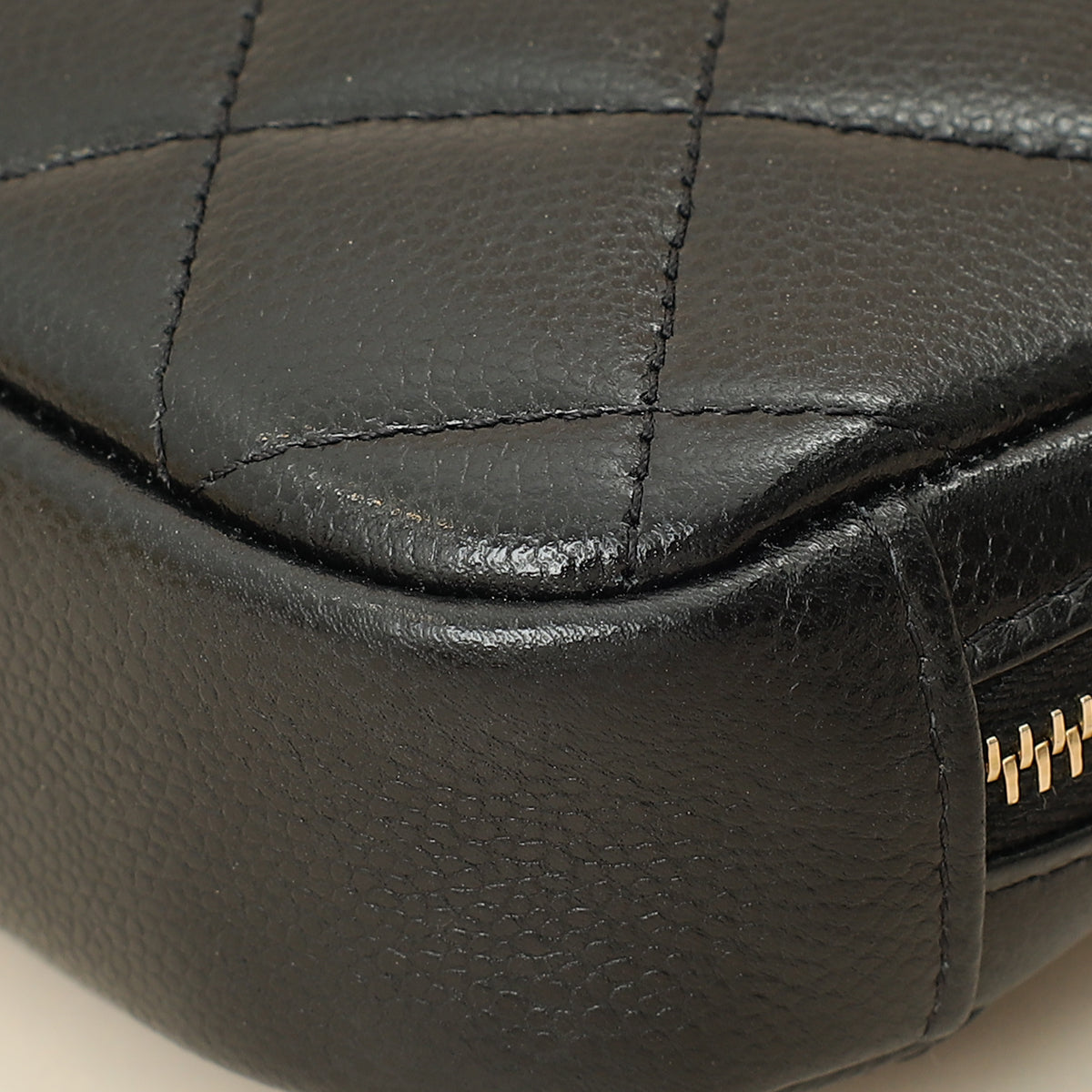 Chanel Black Curvy Cosmetic Small Pouch