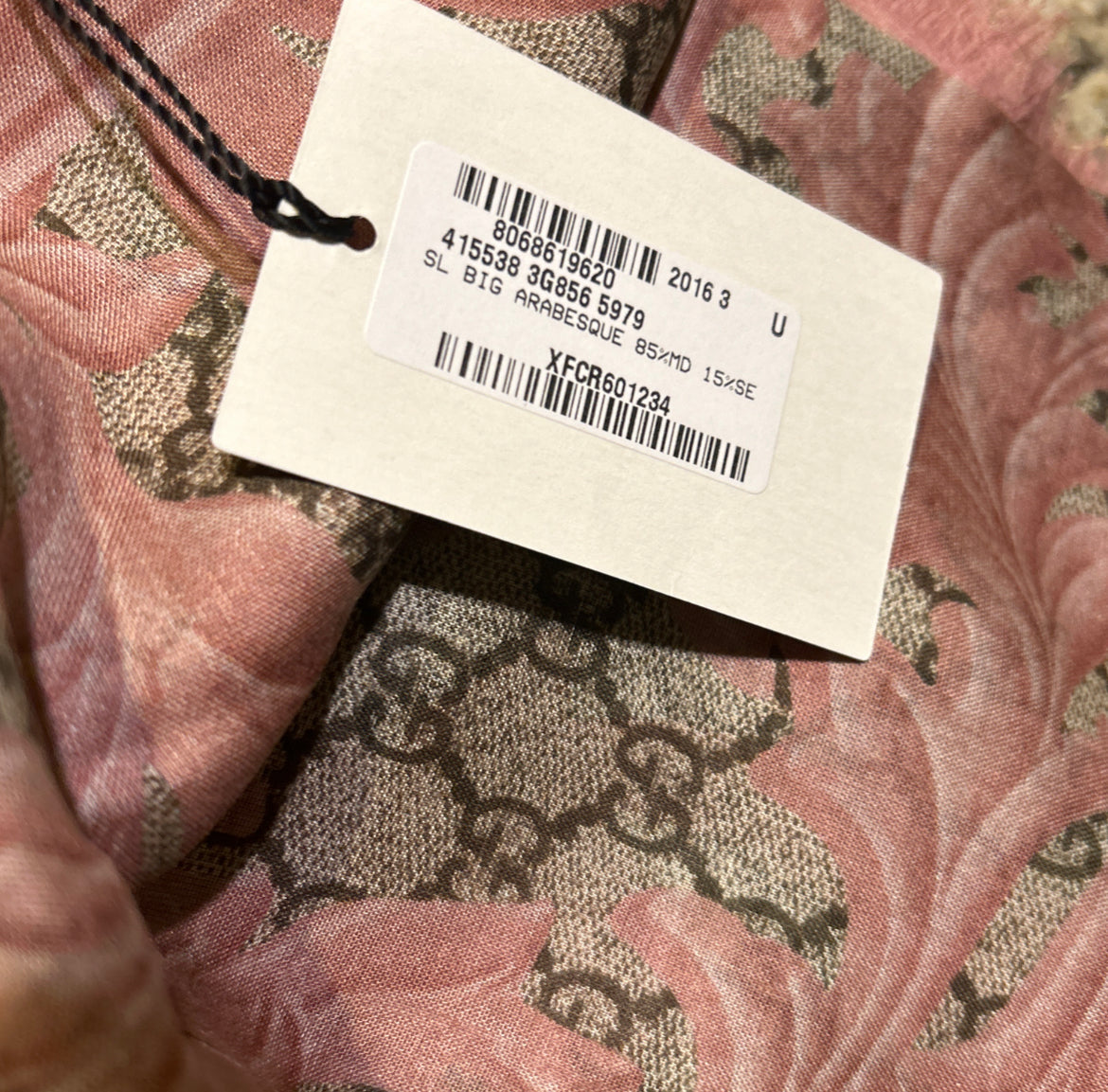 GG Logo Arabesque Pink   Silk Scarf Crossbody Bag
