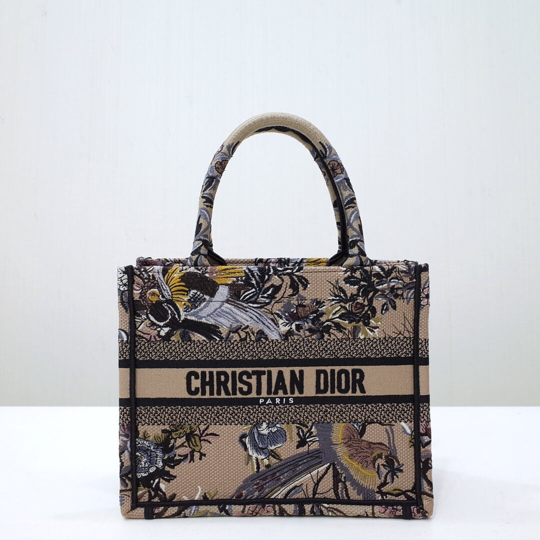 DIR1286 Book Tote black BIG 26.5cm Handbag Embroidery LOGO grey
