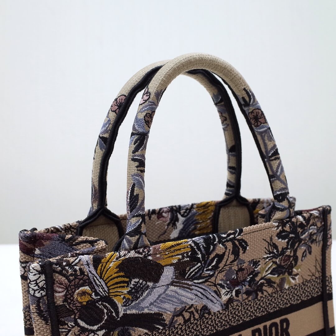 DIR1286 Book Tote black BIG 26.5cm Handbag Embroidery LOGO grey