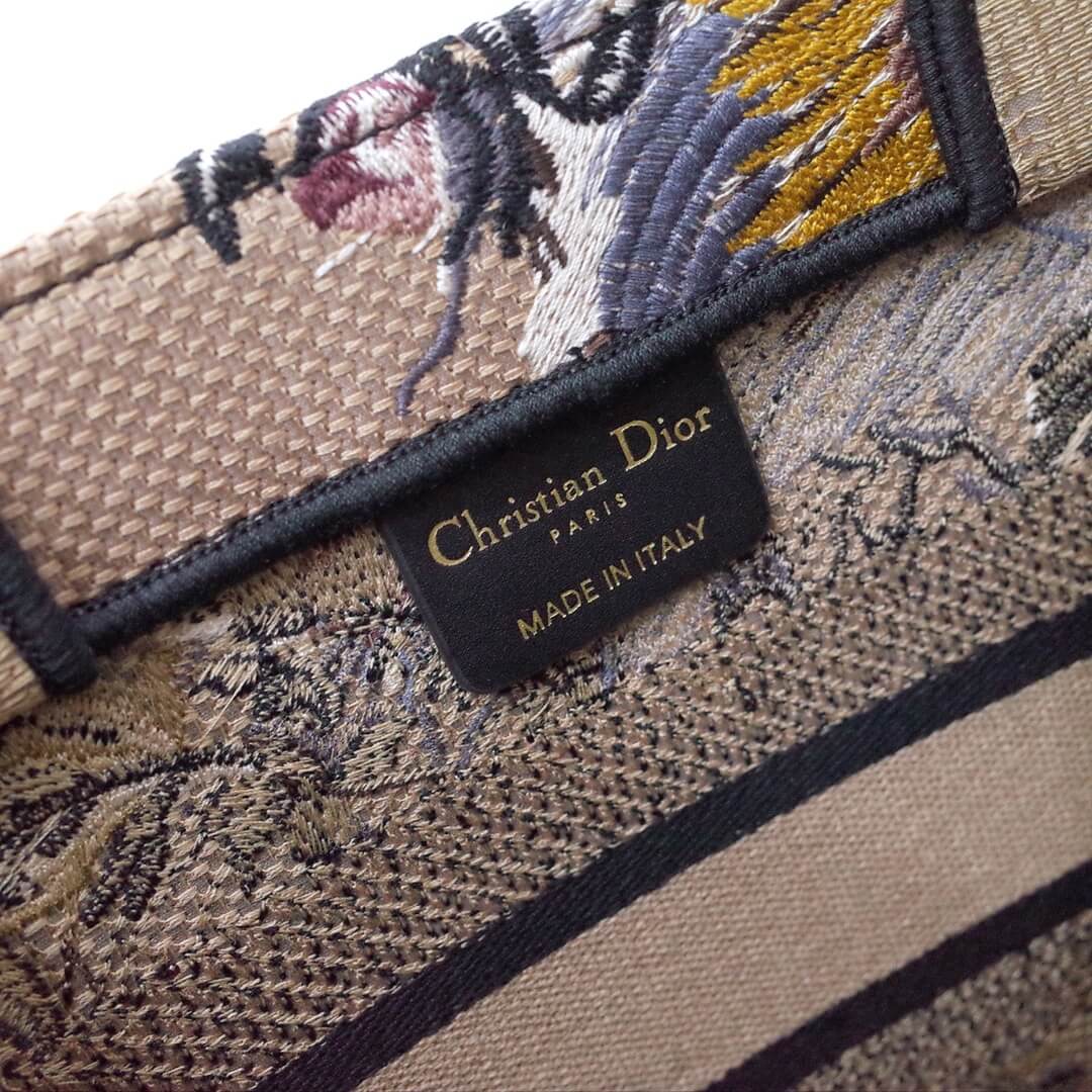 DIR1286 Book Tote black BIG 26.5cm Handbag Embroidery LOGO grey