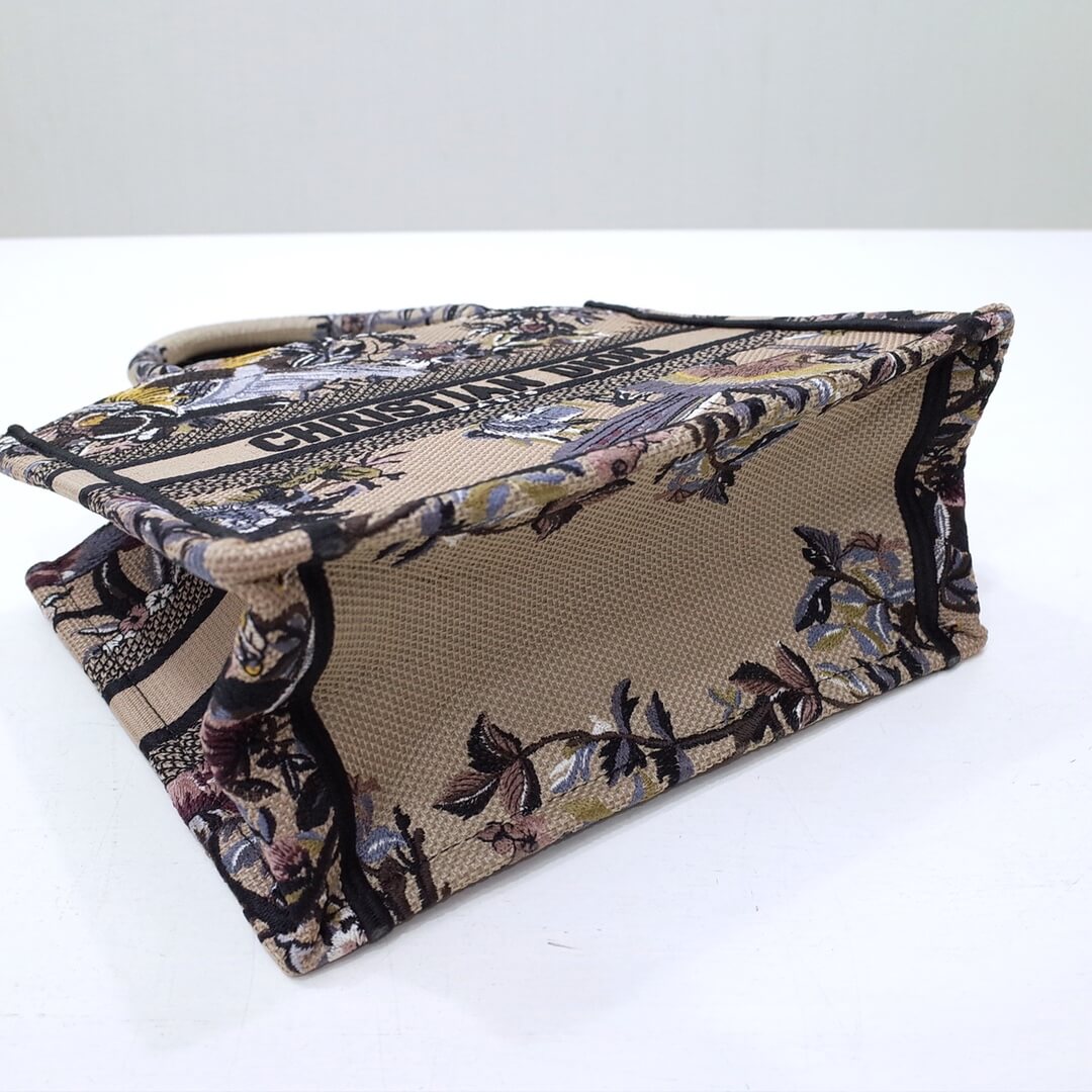 DIR1286 Book Tote black BIG 26.5cm Handbag Embroidery LOGO grey