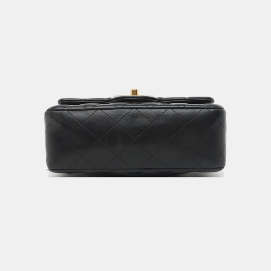 Chanel Classic Flap Rectangular Mini Black Lambskin Leather Gold Hardware, 2014-15