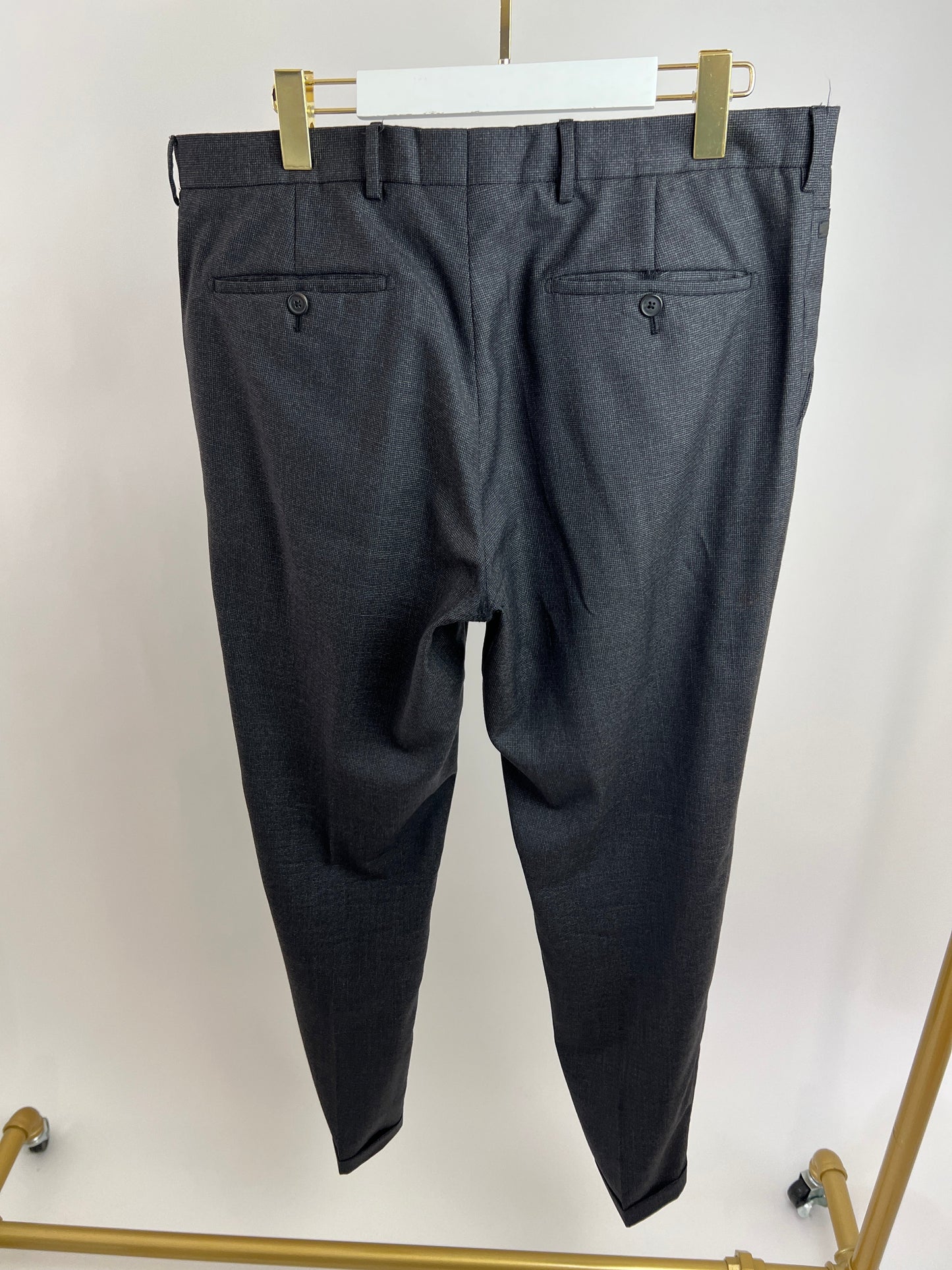 Prada Dark Grey Tailored Menswear Suit Jacket and Tro rs Size UK 44
