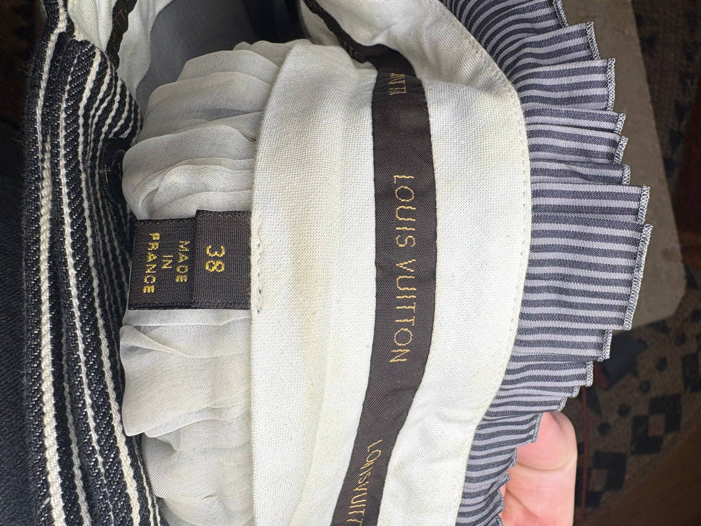 Louis Vuitton Striped Pleated A-Line Skirt