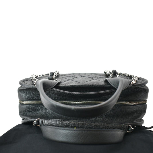 CHANEL Deauville Small Shopping Leather Tote Bag Black