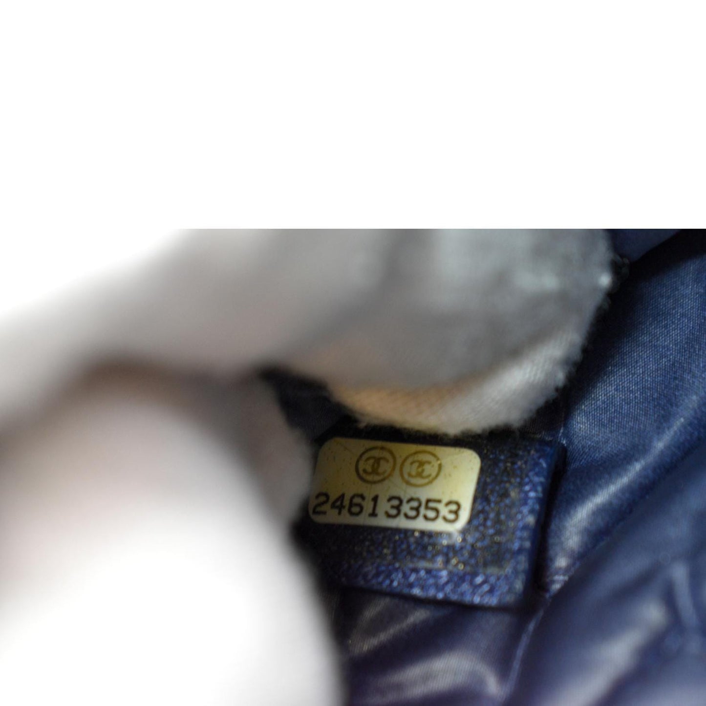 CHANEL Small   Mademoiselle Leather Cosmetic Case Blue