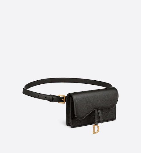 CHRISTIAN DYOR GRAINED CALFSKIN SADDLE BELT BAG