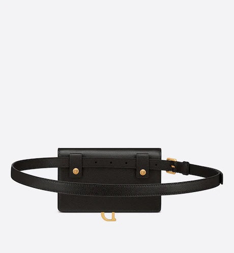 CHRISTIAN DYOR GRAINED CALFSKIN SADDLE BELT BAG