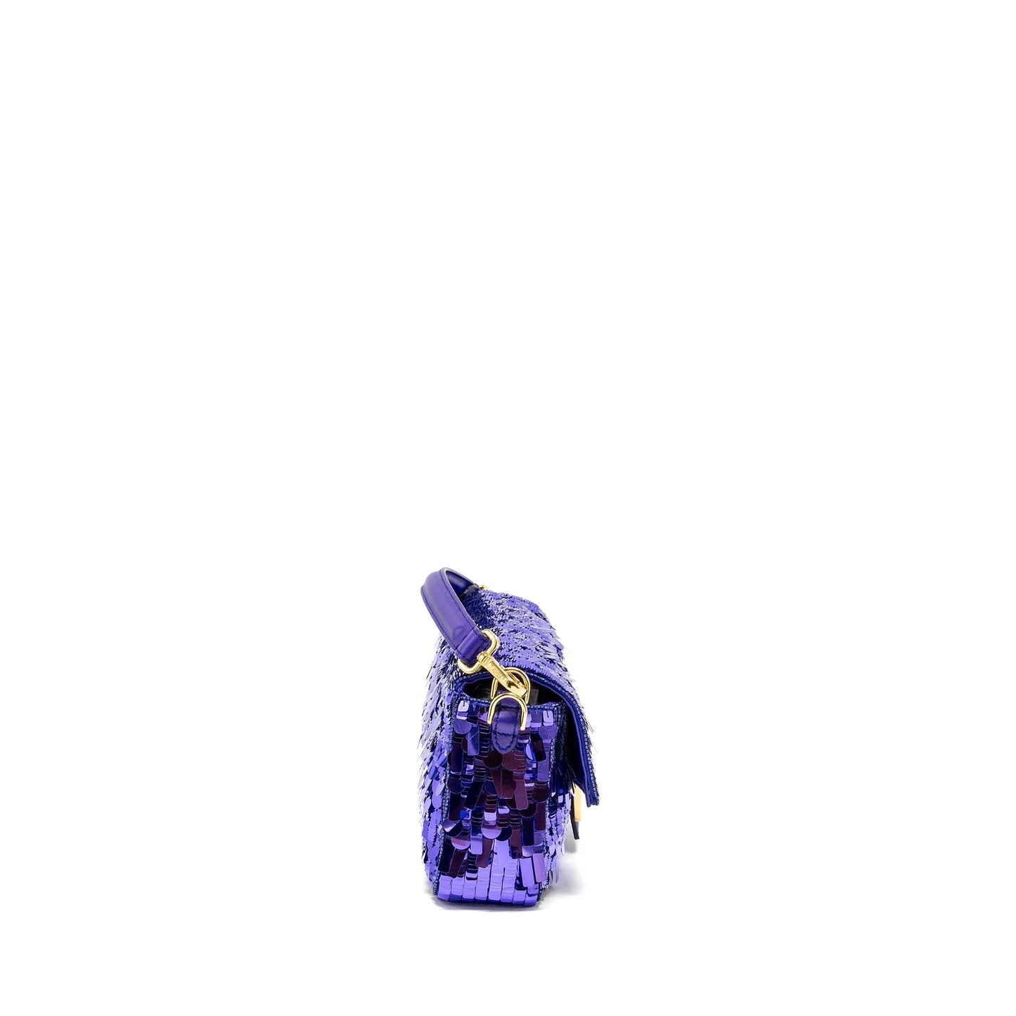 Fendi Baguette Bag Limited Edition Sequin/Leather Purple GHW