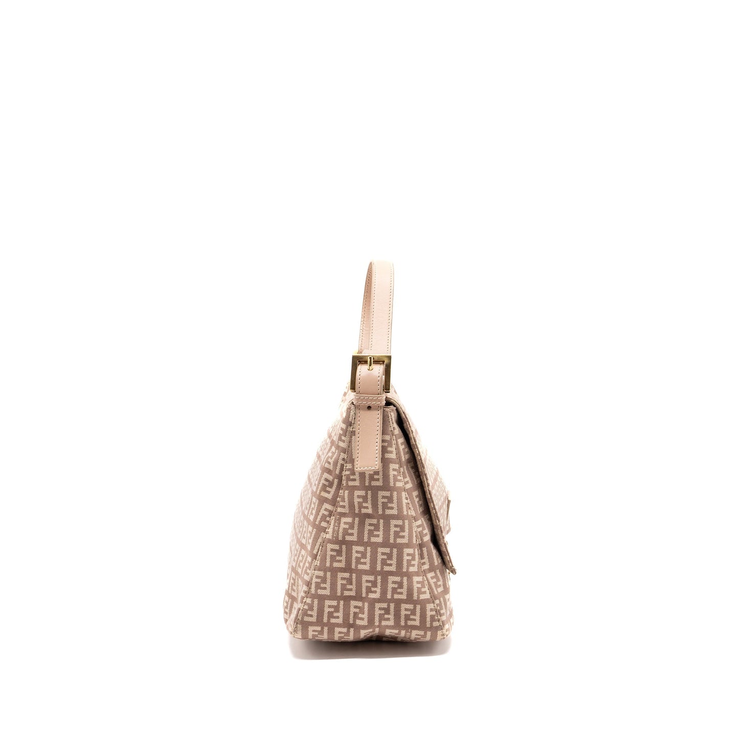 Fendi Zucchino Mama Flap Bag FF Jacquard Canvas Light Pink GHW