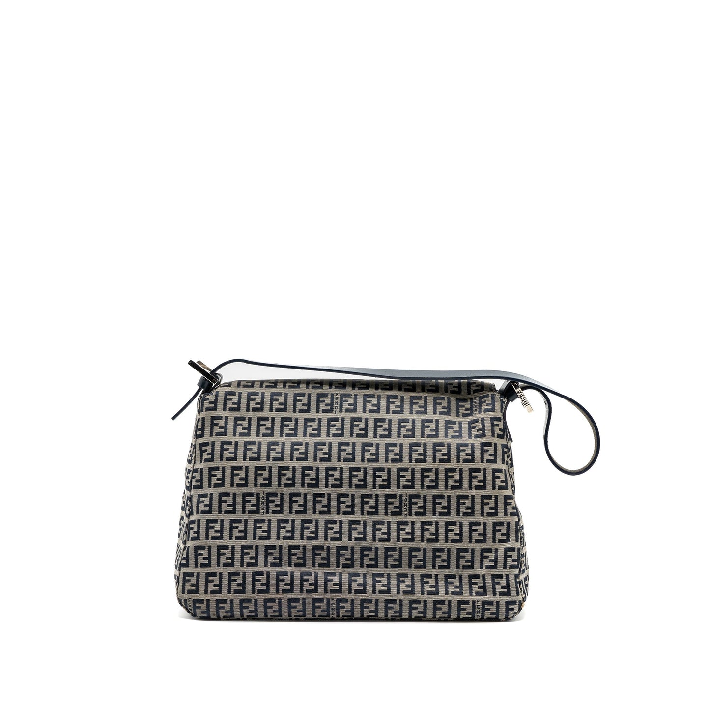 Fendi Zucchino Mama Flap Bag FF Jacquard Canvas Grey SHW