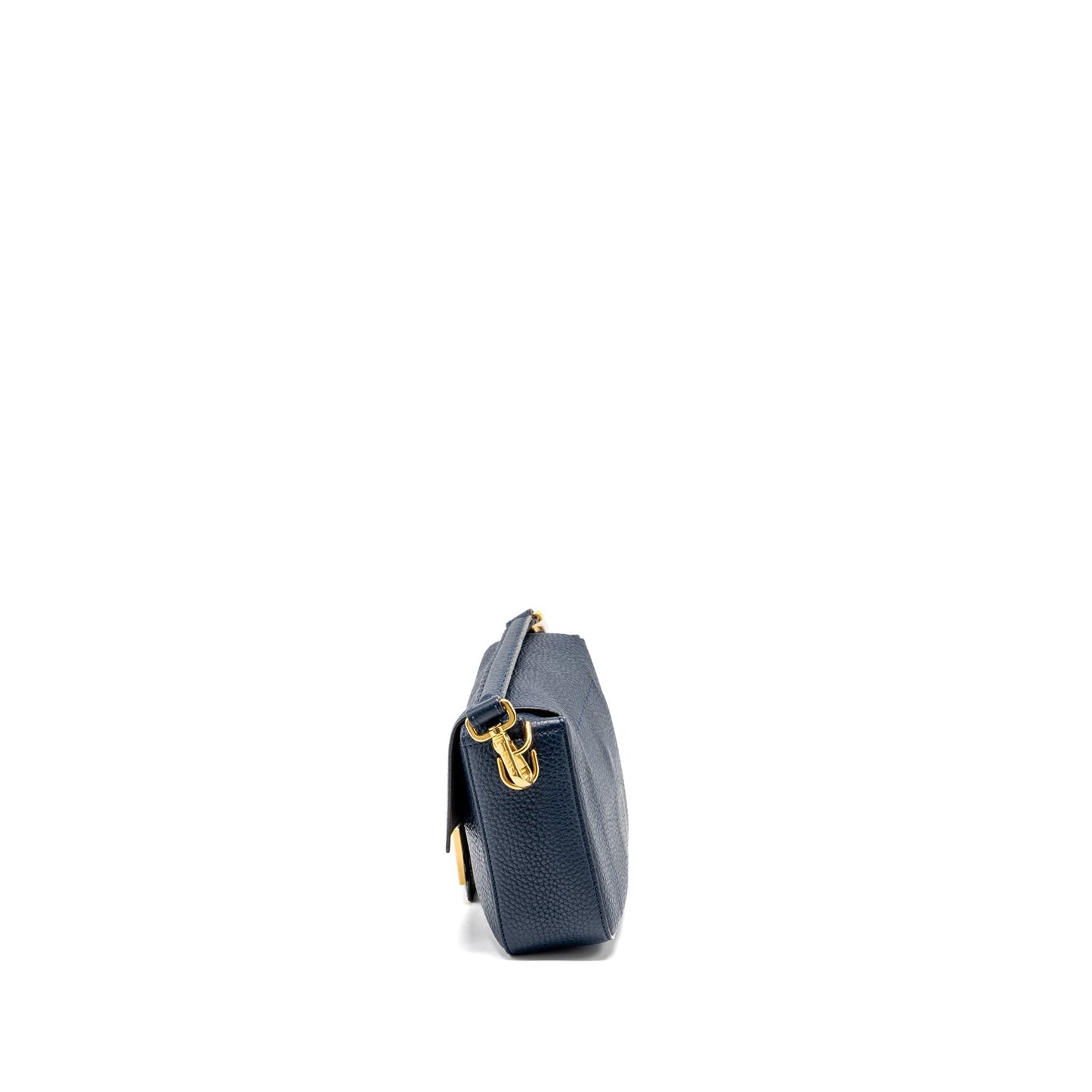 Fendi Baguette bag grained calfskin dark blue GHW