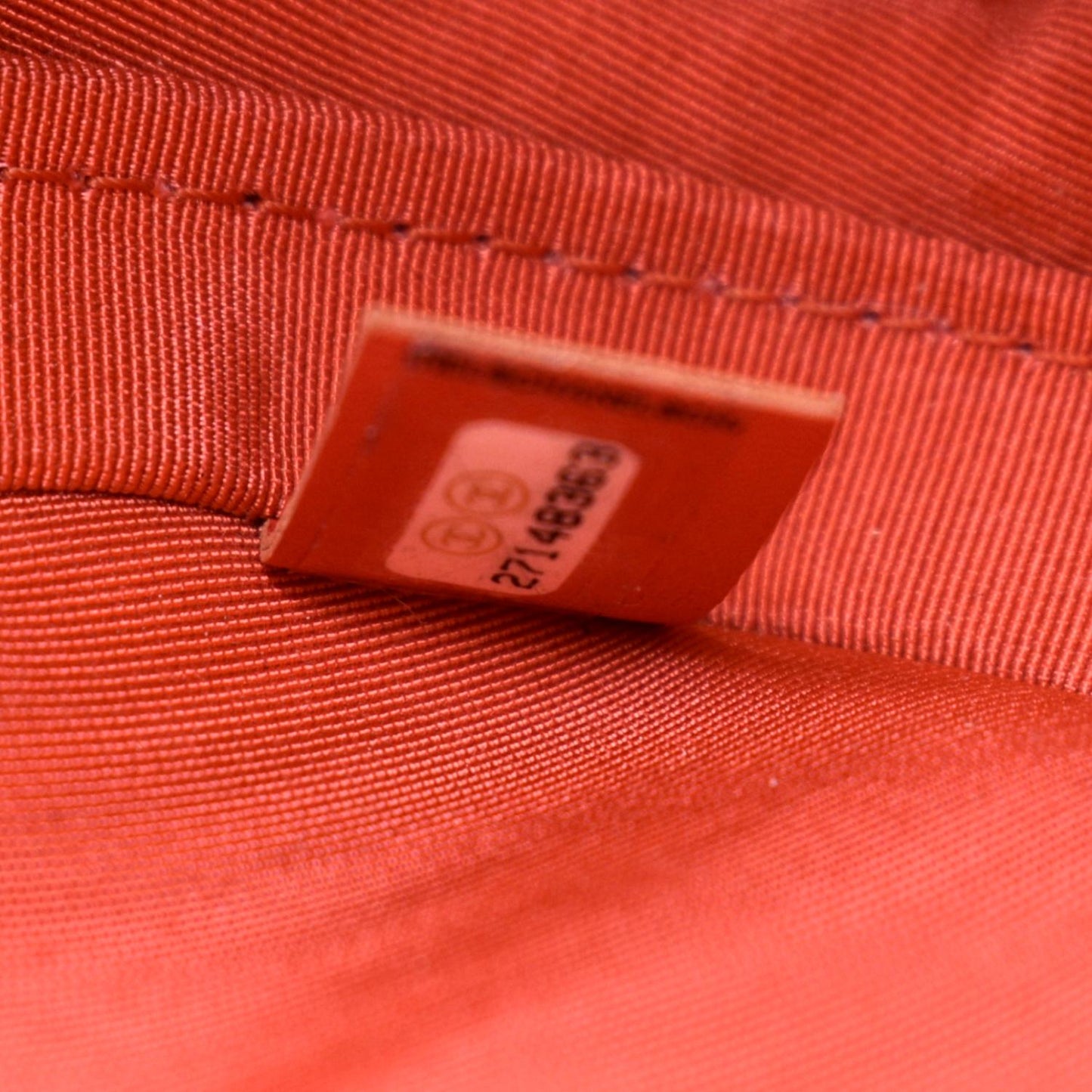 CHANEL Crumpled Calfskin Leather Vanity Case Crossbody Bag Red