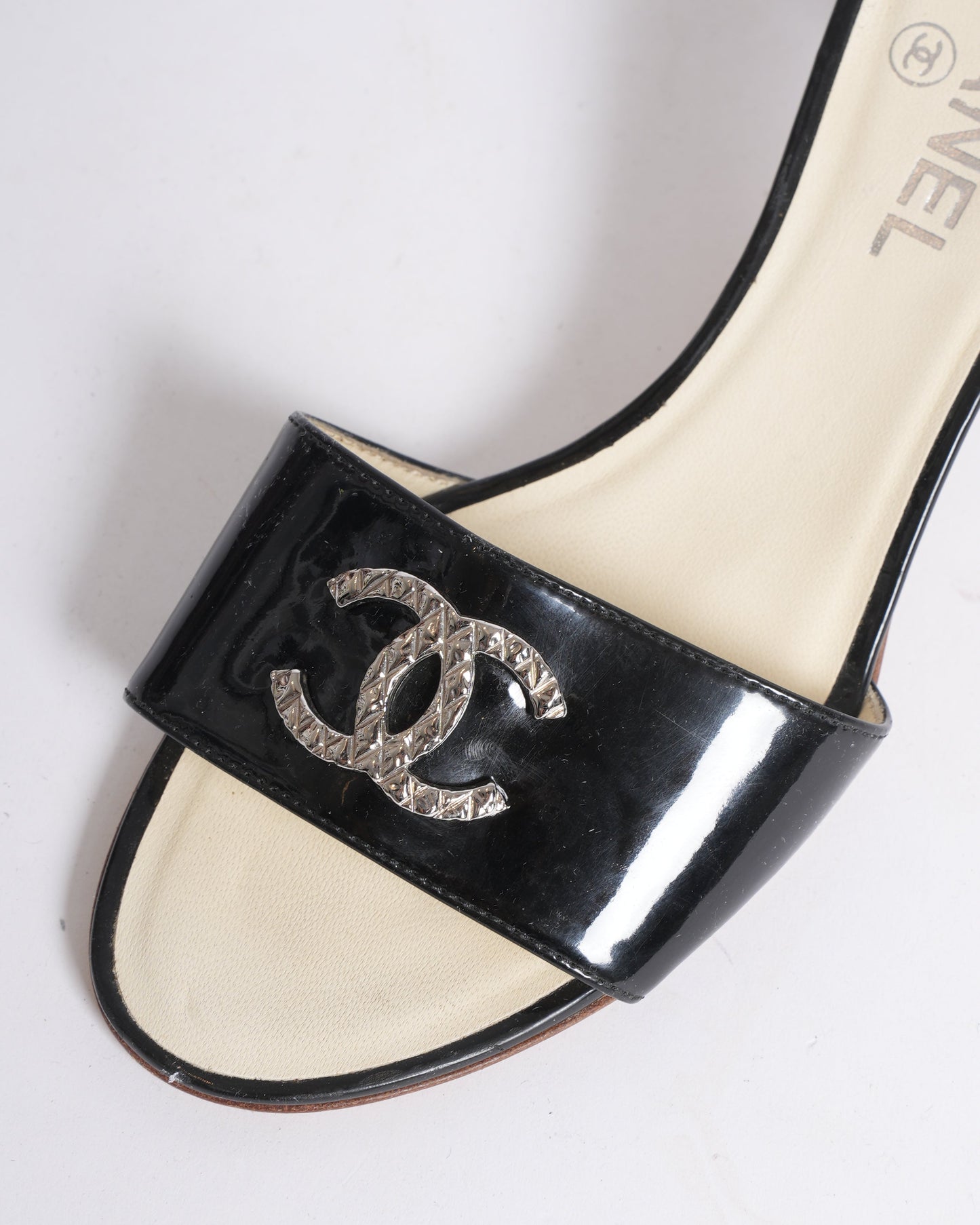 Chanel Black Leather Kitten Heels