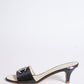 Chanel Black Leather Kitten Heels
