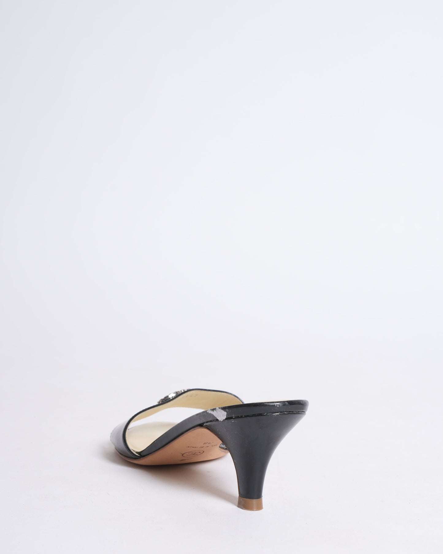 Chanel Black Leather Kitten Heels