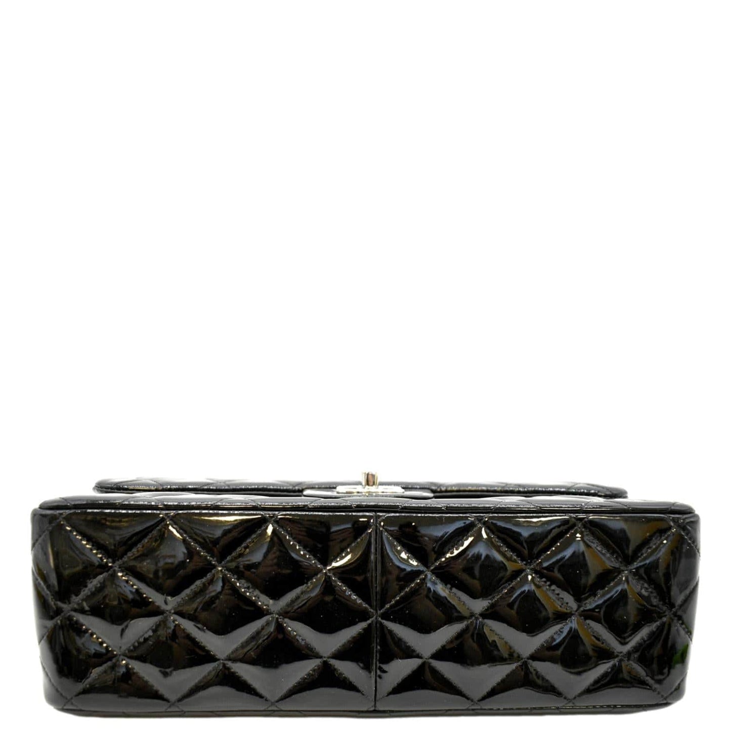 CHANEL Jumbo Flap Patent Leather Shoulder Bag Black