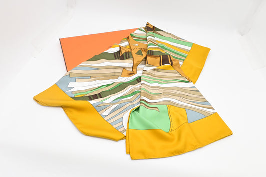 Hermes 'Cuirs du Desert' Carre 140 in Silk