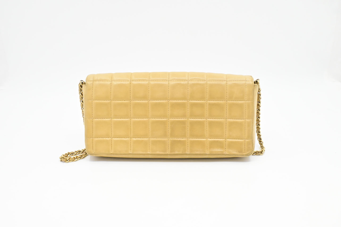 Chanel East West Shoulder Bag in Beige Leather