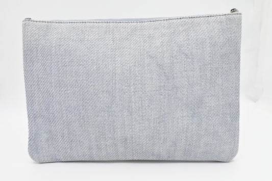Chanel Deauville Clutch in Grey Canvas