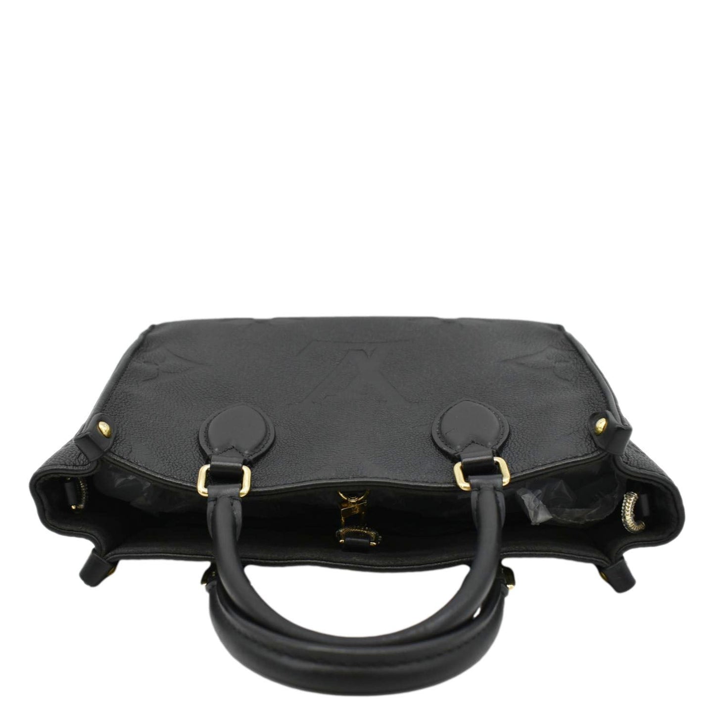 LOUIS VUITTON Onthego PM Monogram Empreinte Leather Tote Shoulder Bag Black