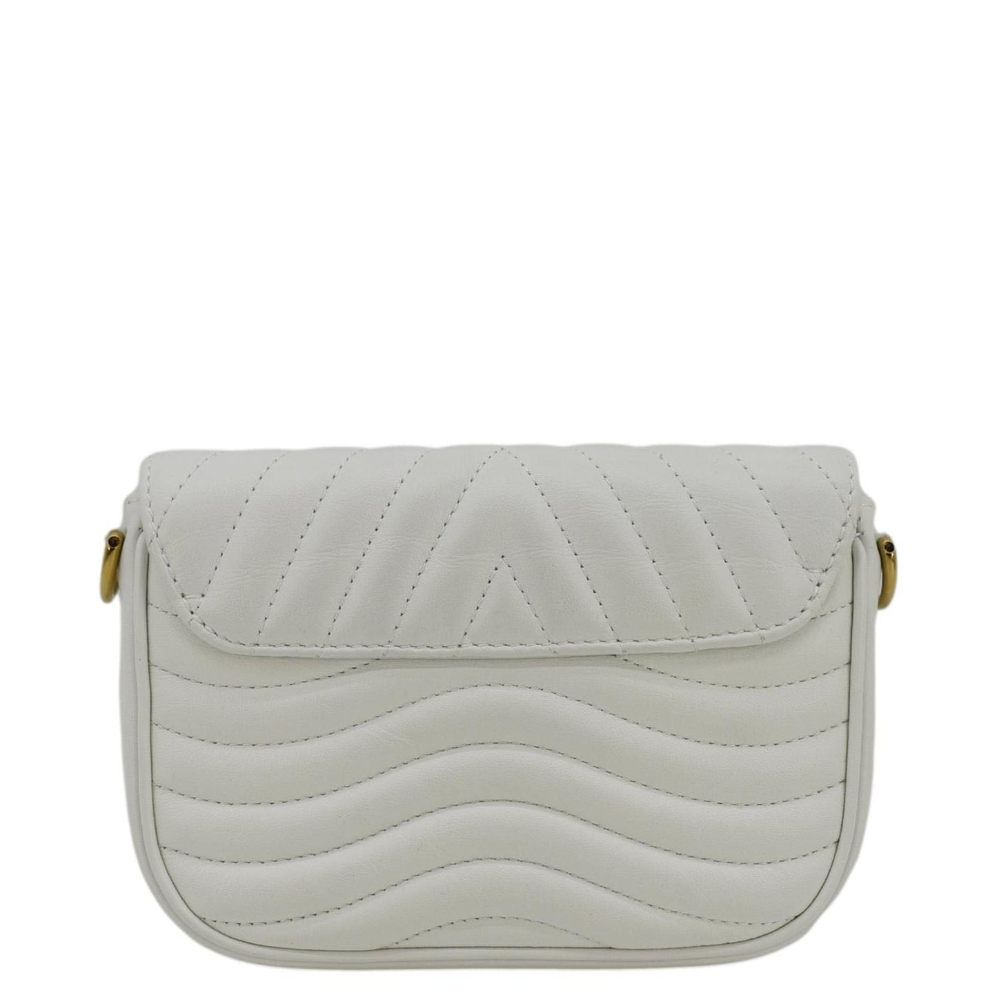 LOUIS VUITTON New Wave Multi Pochette Leather Chain Shoulder Bag White