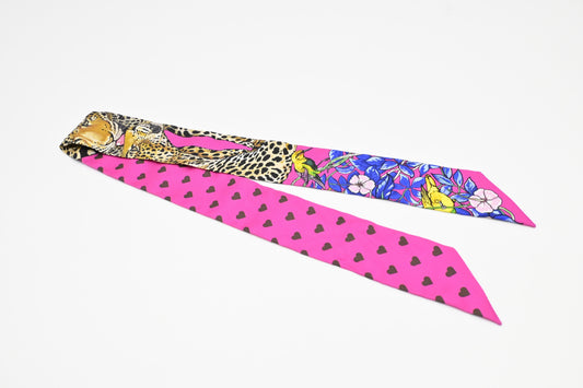 Hermes 'Jungle Love' Twilly in Fuchsia Silk