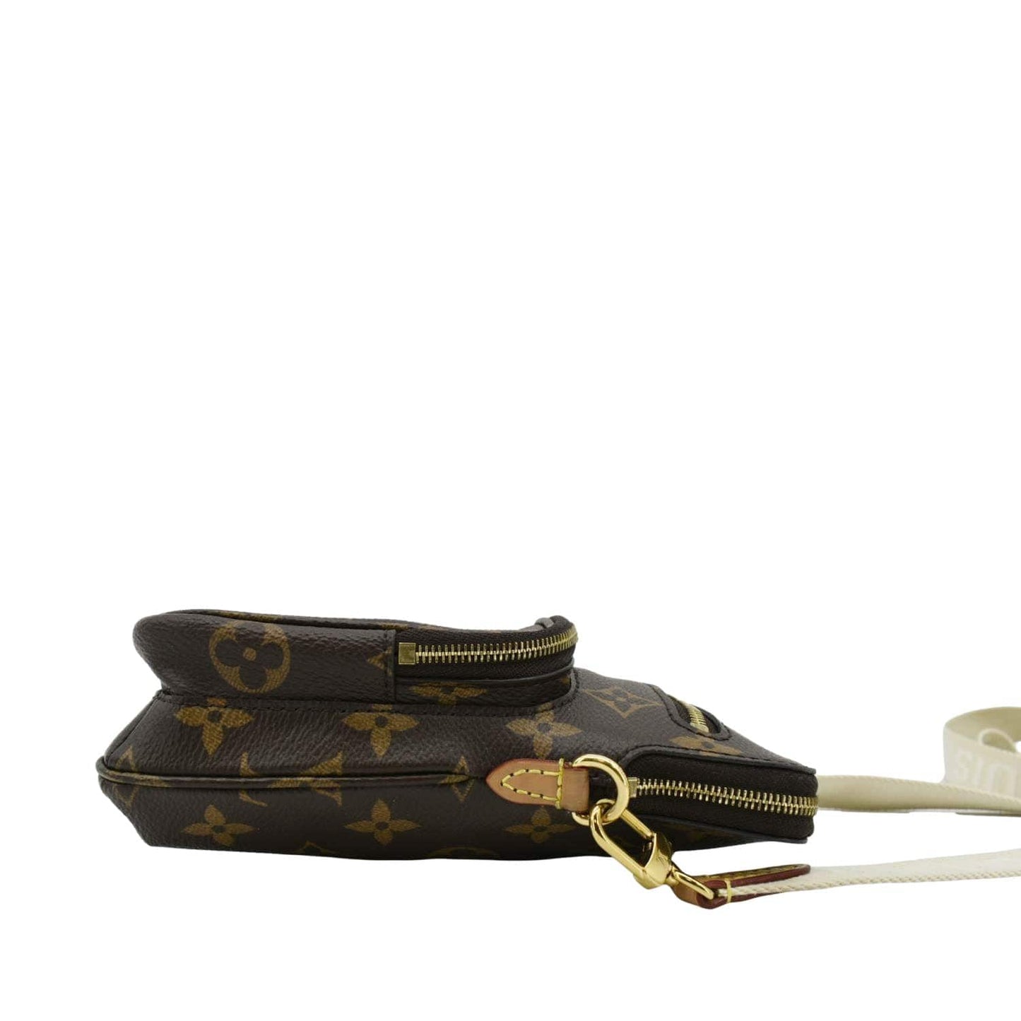 LOUIS VUITTON Utility Phone Sleeve Monogram Canvas Crossbody Bag Brown