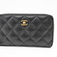 Chanel Compact Zip Wallet in Black Matelasse Leather