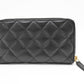 Chanel Compact Zip Wallet in Black Matelasse Leather