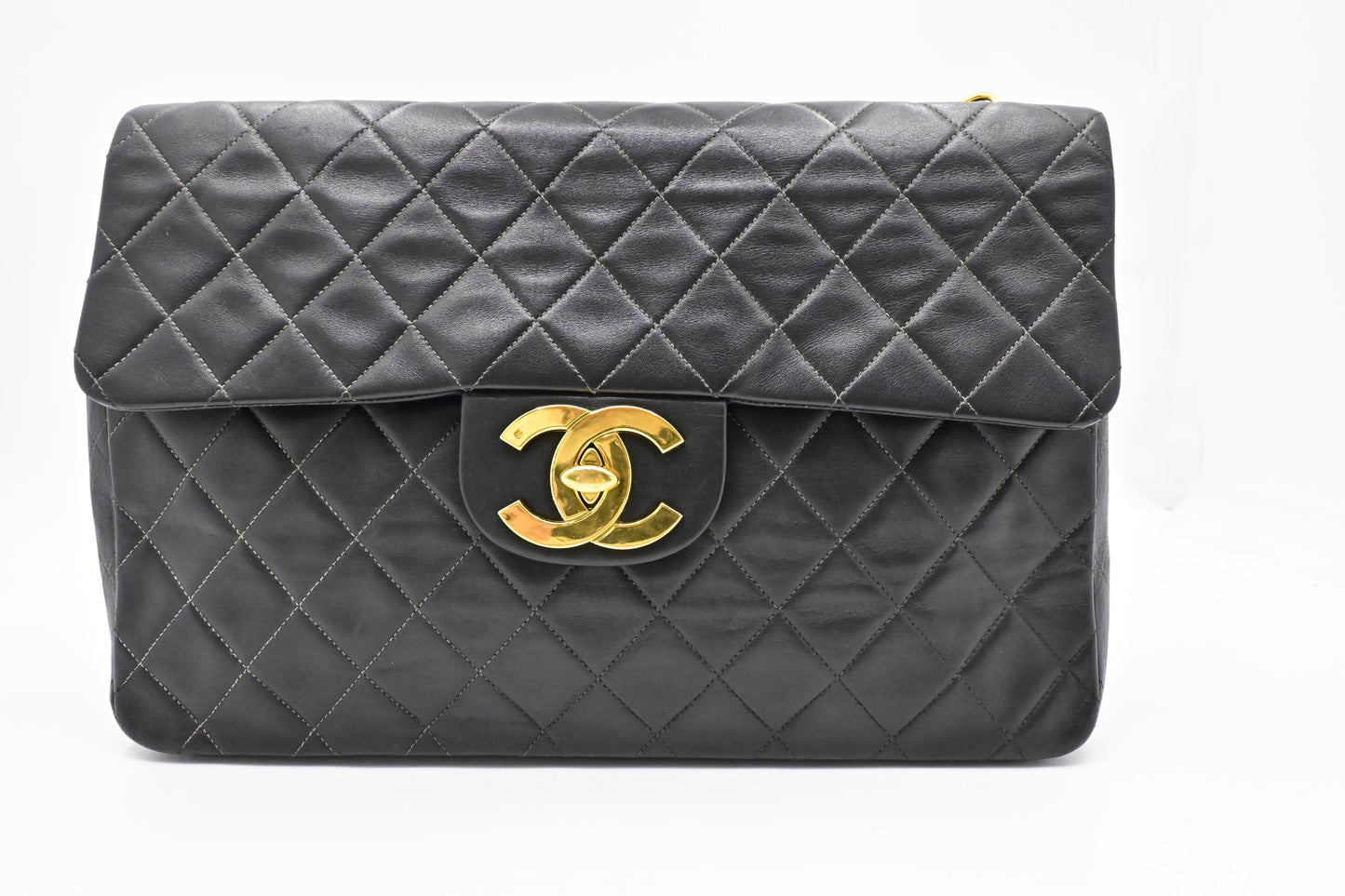 Chanel Maxi Flap in Black Mattelassé Leather