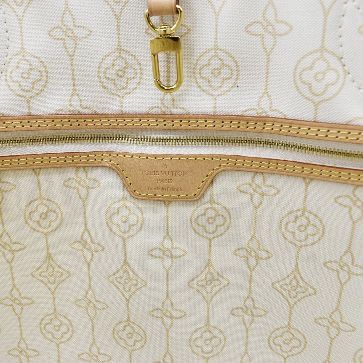 LOUIS VUITTON Neverfull Nautical MM Damier Azur Tote Shoulder Bag White