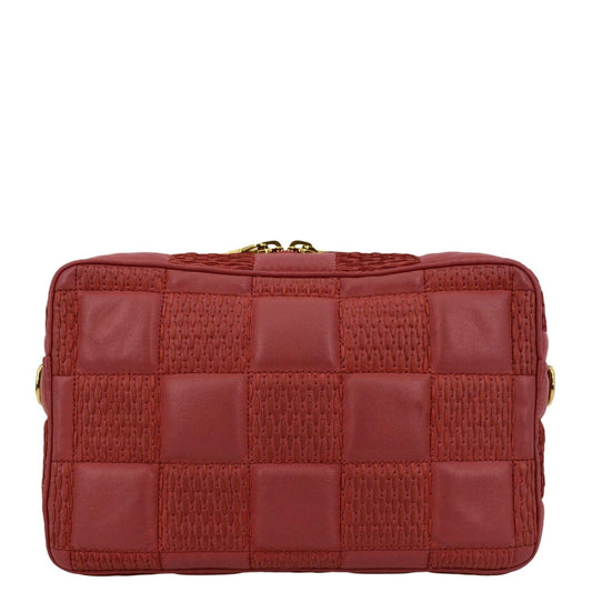 LOUIS VUITTON Troca MM Damier Lambskin Leather Shoulder Bag Pink